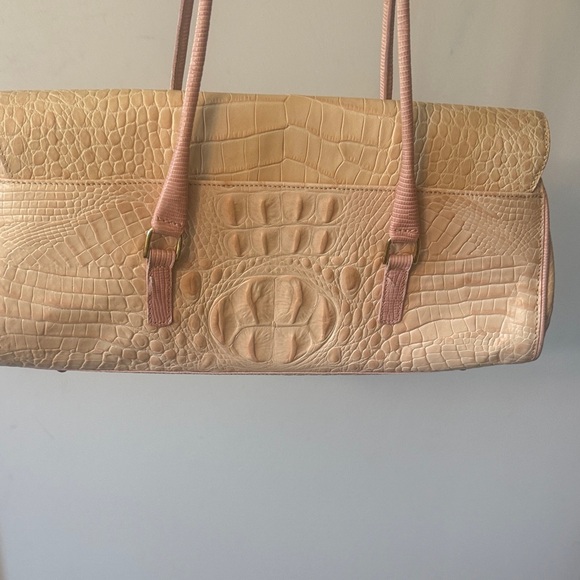 Brahmin Cream /Pink Crocodile-Embossed Women's Bag - Picture 17 of 17